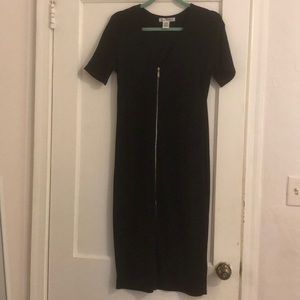 NWOT Black front zipper dress